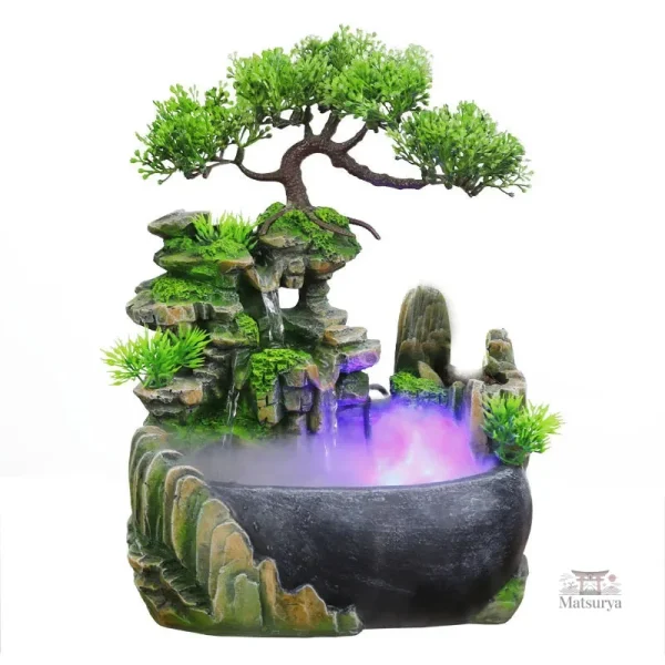 Détail d'une fontaine japonaise pour extérieur