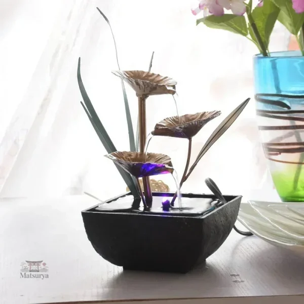 Décoration Feng Shui avec une fontaine japonaise apaisante