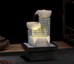 Fontaine japonaise zen en jardin pour ambiance relaxante