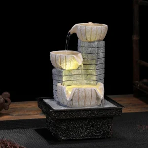 Fontaine japonaise zen en jardin pour ambiance relaxante