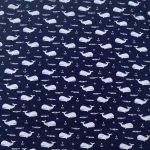 Furoshiki coloré, motif marin baleine