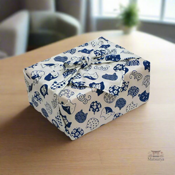 furoshiki-chat-japonais-1 Furoshiki Chat Japonais en tissu traditionnel