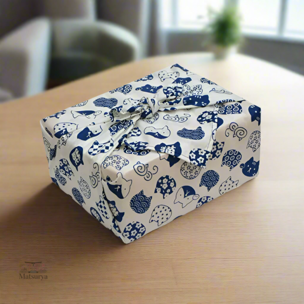 Furoshiki avec motif de chat japonais