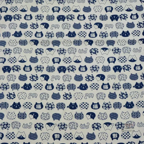 Tissu Furoshiki illustré avec un chat japonais