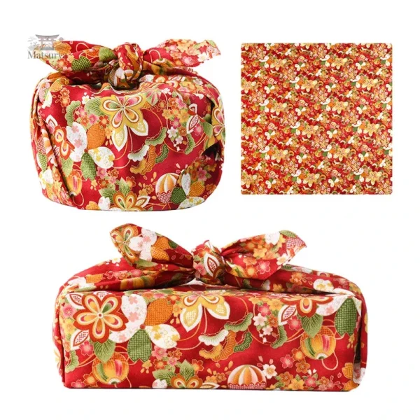 Furoshiki Coloré en Tissu Traditionnel Japonais