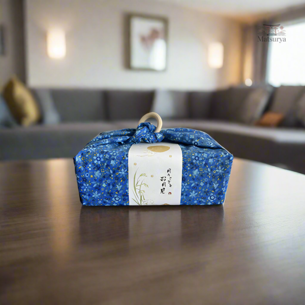 Furoshiki bleu pour cadeaux écologiques