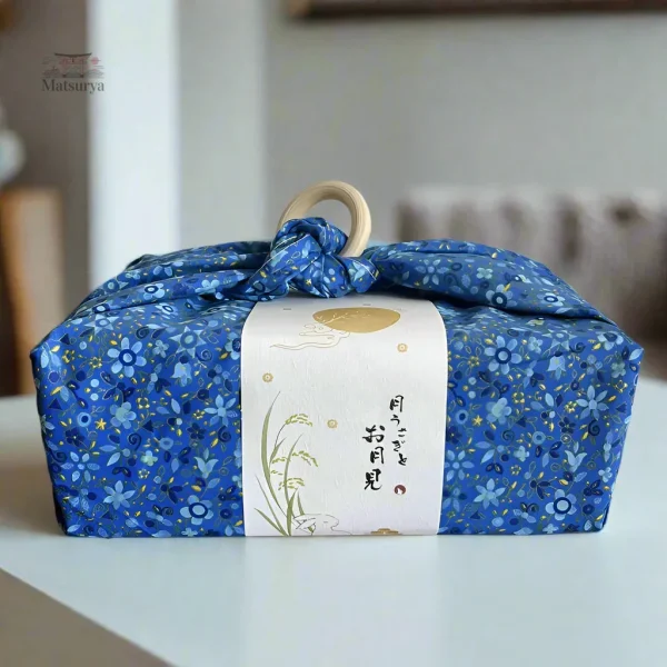 Furoshiki en coton bleu pour cadeaux