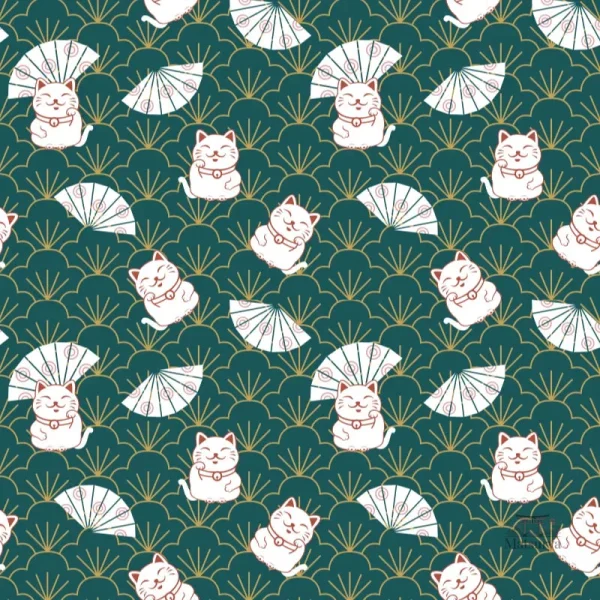 Tissu Furoshiki décoré du célèbre chat porte-bonheur