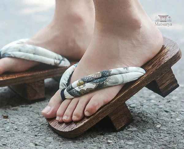 Sandales japonaises en bois pour homme