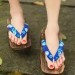 Geta en bois naturel, style japonais authentique