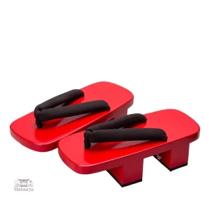 Geta rouge solide traditionnelle japonaise