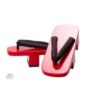 Sandales japonaises geta en bois rouge