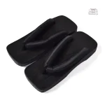 Geta Plate Noire élégante pour un style traditionnel japonais