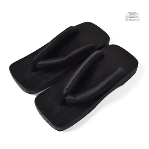 Geta Plate Noire élégante pour un style traditionnel japonais