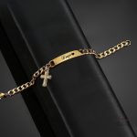 Gourmette japonaise personnalisée avec charm croix