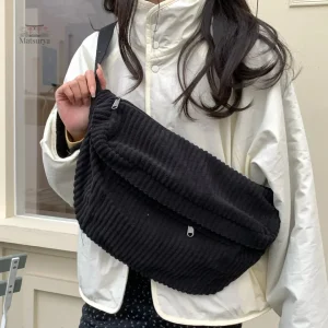 Grand Sac Banane Japonais en Velours Côtelé