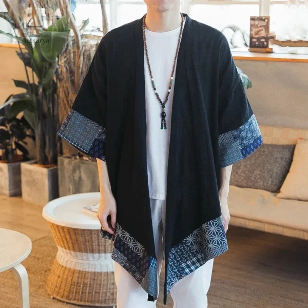 Kimono masculin léger en tissu fluide
