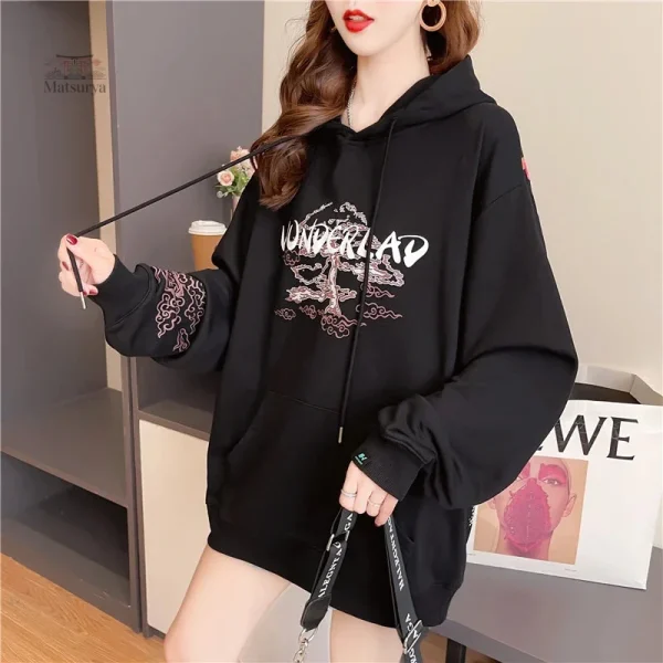 Sweat en molleton avec influence japonaise pour femme