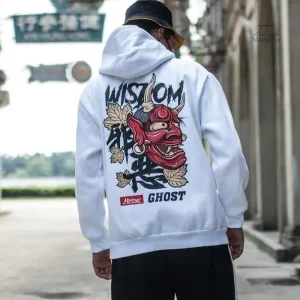 Vêtement japonais homme, hoodie tendance avec design unique