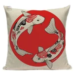 Housse japonaise décorative avec motif Carpe Koi