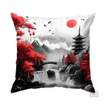 Housse de Coussin Décorative Japonaise en tissu élégant