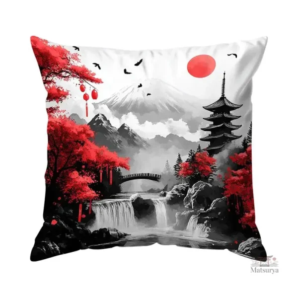 Housse de Coussin Décorative Japonaise en tissu élégant