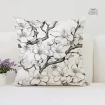 Housse de coussin fleurs japonaises