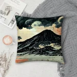 Housse de coussin japonaise avec motif paysage apaisant