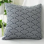 Housse de coussin japonaise motif vagues