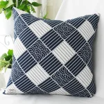 Housse de coussin japonaise bleue chic pour décoration