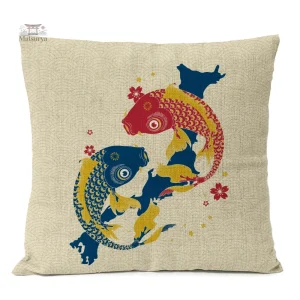 Housse coussin Carpe Koi