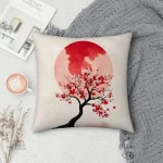 Coussin japonais élégant, accessoire de décoration unique