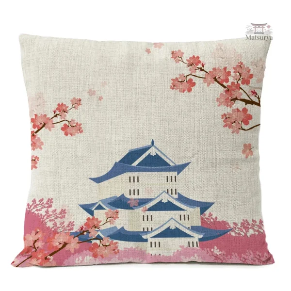 housse-de-coussin-japonaise-motif-temple-1 Housse de Coussin Japonaise Motif Temple en décoration