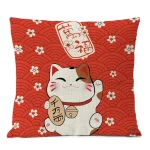 Housse de coussin japonaise porte-bonheur en tissu traditionnel