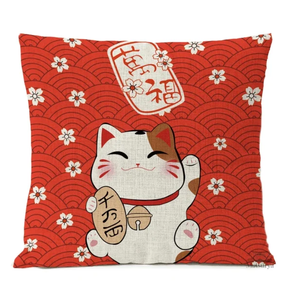 housse-de-coussin-japonaise-porte-bonheur-1 Housse de coussin japonaise porte-bonheur en tissu traditionnel