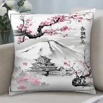 Housse de coussin japonaise élégante pour décoration intérieure