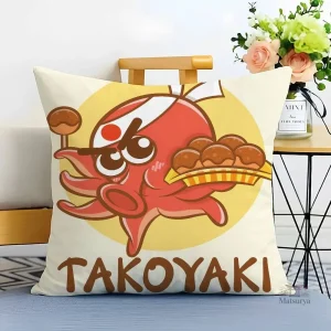 Housse de coussin Takoyaki en style japonais