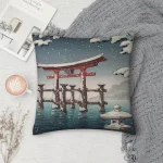 Housse de Coussin Japonaise Torii pour une décoration élégante