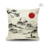 Housse de coussin avec motif japonais élégant
