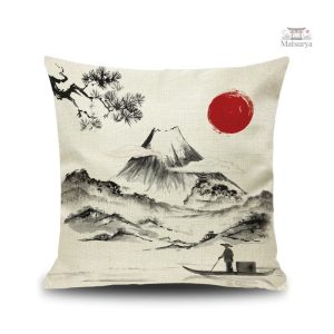 Housse de coussin avec motif japonais élégant
