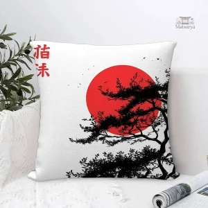 Housse de coussin design japonais avec motif élégant