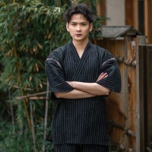 Vêtement traditionnel japonais, jinbei homme en coton