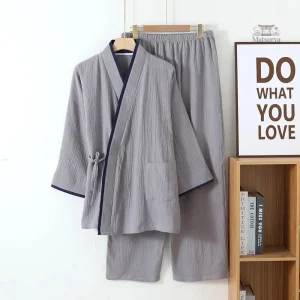 Jinbei homme manches longues en coton