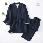 Veste Jinbei homme à pois, style décontracté