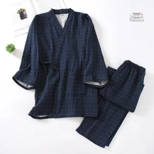 Veste Jinbei homme à pois, style décontracté