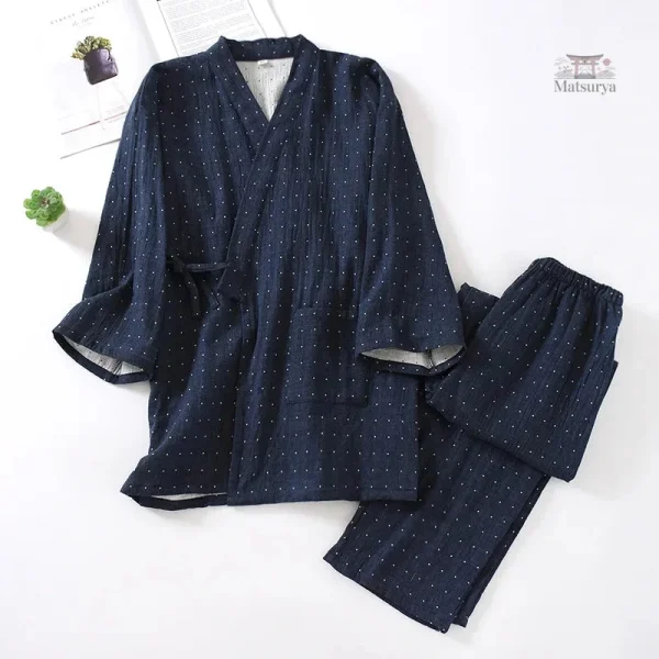 Veste Jinbei homme à pois, style décontracté