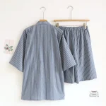 Tenue décontractée japonaise pour homme, motif à rayures