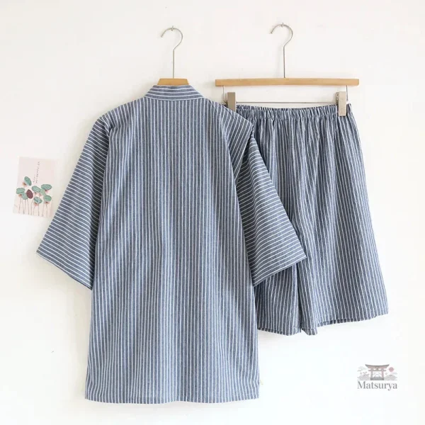 Tenue décontractée japonaise pour homme, motif à rayures