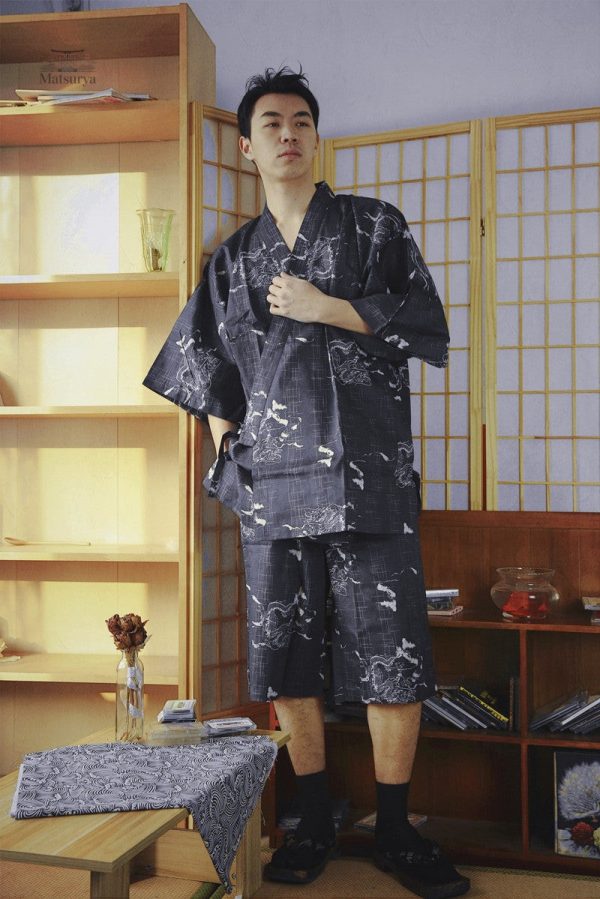 Jinbei ample, vêtement japonais pour homme moderne