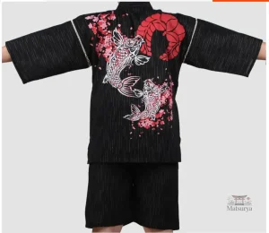 Jinbei pour homme motif carpe koi coloré